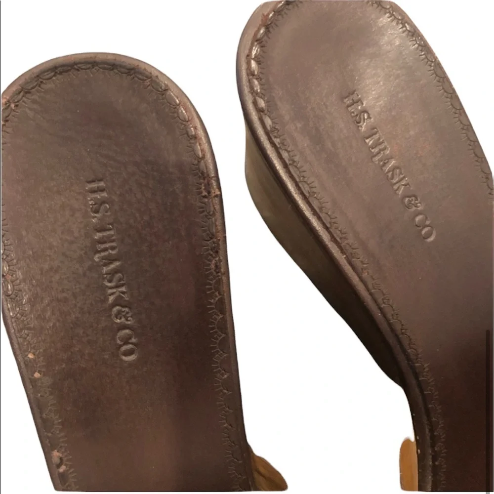 H.S.Trask & Co Brown Two Tone Wedge Sandal Size 10